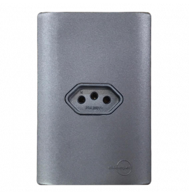 Conjunto Tomada 10A Horizontal 4x2 - Novara Preto Grafite Total